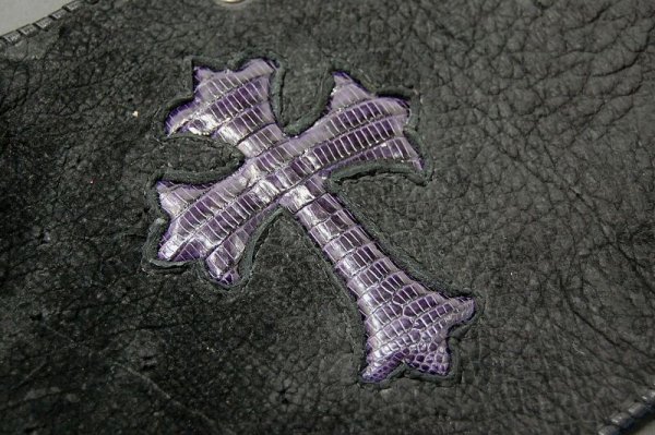 画像4: Lizard Traditional Cross Inlay Hippo Long Wallet (4)