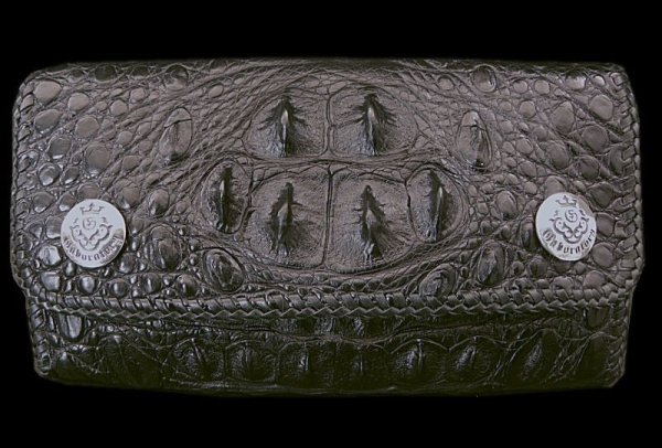 画像1: Crocodile Haed & Horn Back All Gusset Wallet (1)