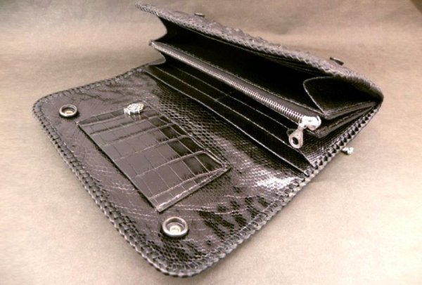 画像9: Crocodile Haed & Horn Back All Gusset Wallet (9)