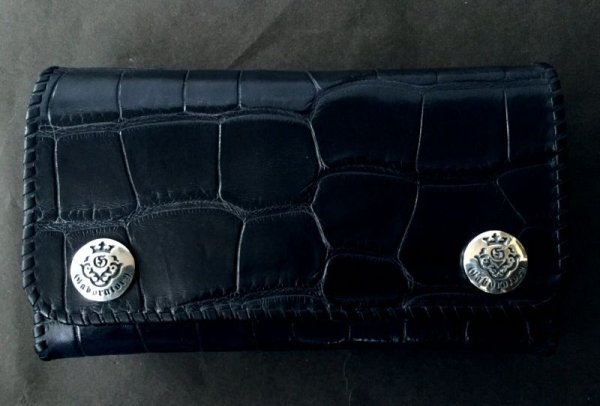 画像3: Crocodile Belly Plain Long Wallet (3)