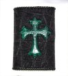 画像1: Crocodile Flank Cross Inlay Elephant Short Wallet (1)