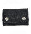 画像3: Crocodile Flank Cross Inlay Elephant Short Wallet (3)