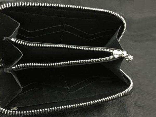 画像6: Atelier Mark Overlay Saddle Leather Round Zip Wallet (Slim Type・Black) (6)
