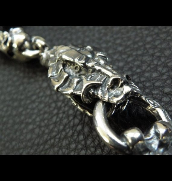 画像15: Skull On Snake Born Keeper With 2-Snake With Skull Links Wallet Chain (15)
