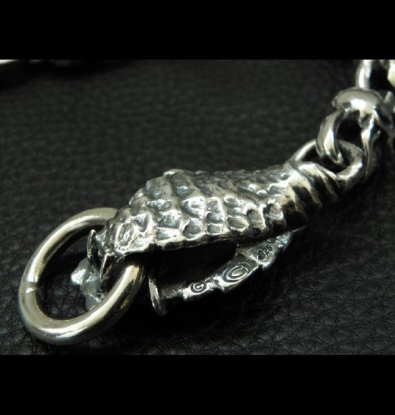 画像14: Skull On Snake Born Keeper With 2-Snake With Skull Links Wallet Chain (14)