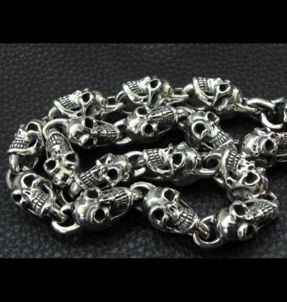 画像11: Skull On Snake Born Keeper With 2-Snake With Skull Links Wallet Chain (11)