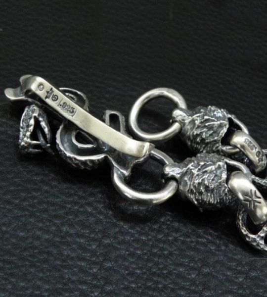 画像12: Snake Keeper With 2Lions & Maltese Cross H.W.O Chiseled Anchor Links Wallet Chain (12)