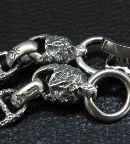 画像7: Snake Keeper With 2Lions & Maltese Cross H.W.O Chiseled Anchor Links Wallet Chain (7)