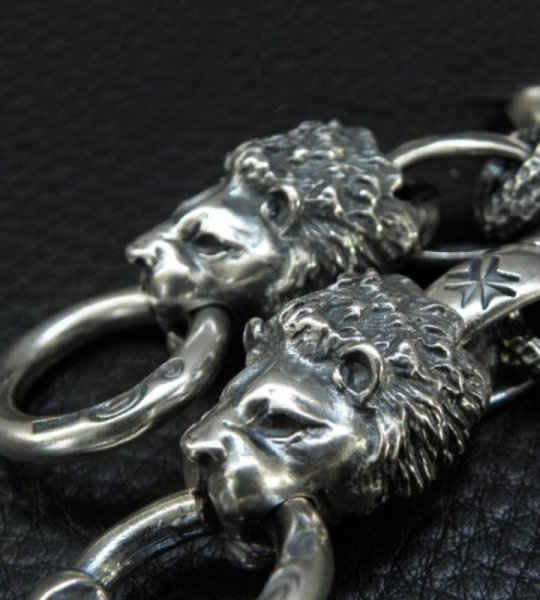 画像17: Snake Keeper With 2Lions & Maltese Cross H.W.O Chiseled Anchor Links Wallet Chain (17)