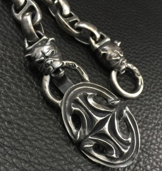 画像9: Sculpted Oval Keeper With 2Bulldogs & Smooth H.W.O , Smooth Anchor Wallet Chain (9)