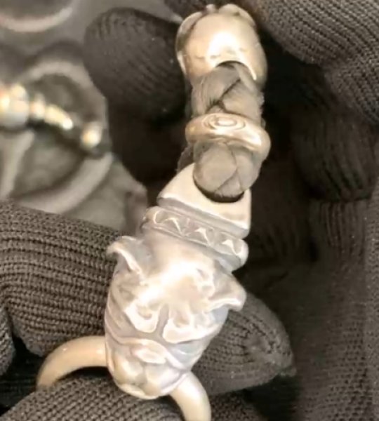 画像4: 4Heart Crown Cross Key Keeper With 2Old Bulldogs & 2Skulls Braid Leather Wallet Chain (4)