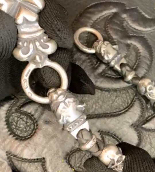 画像3: 4Heart Crown Cross Key Keeper With 2Old Bulldogs & 2Skulls Braid Leather Wallet Chain (3)