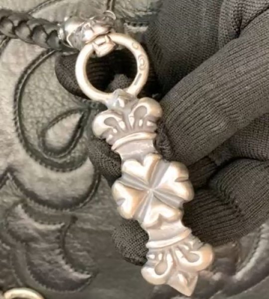 画像13: 4Heart Crown Cross Key Keeper With 2Old Bulldogs & 2Skulls Braid Leather Wallet Chain (13)