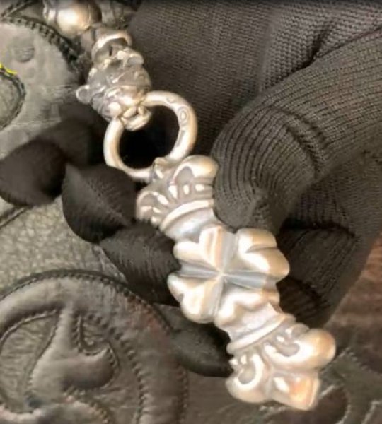 画像12: 4Heart Crown Cross Key Keeper With 2Old Bulldogs & 2Skulls Braid Leather Wallet Chain (12)