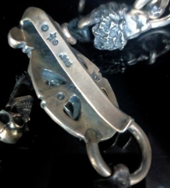 画像7: Skull On Cross Oval W/Crown Keeper & 4Lions & 12Skulls W/Braid Leather Wallet Chain Skull Drop (7)