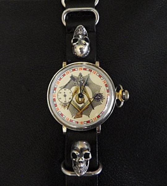 画像6: FREEMASON Watch With 2Skulls Watch Band (6)
