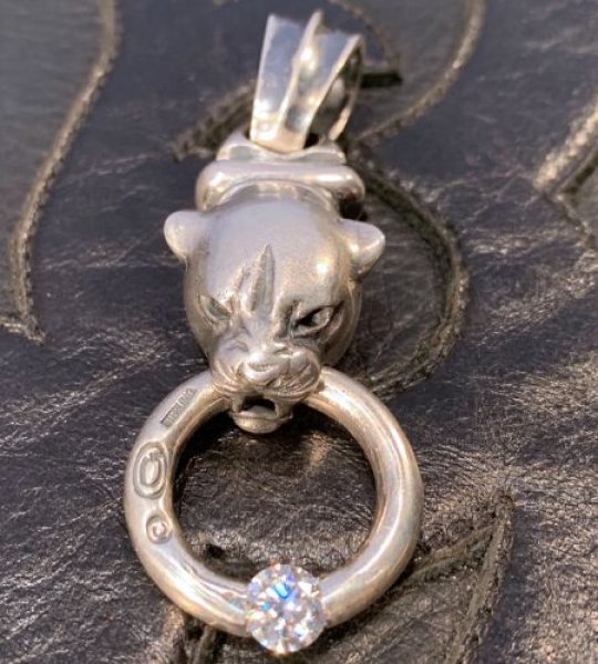 画像5: Long Neck Panther With ZAZA Floating 6.5mm 1Ct  Moissanite O-Ring Pendant (5)