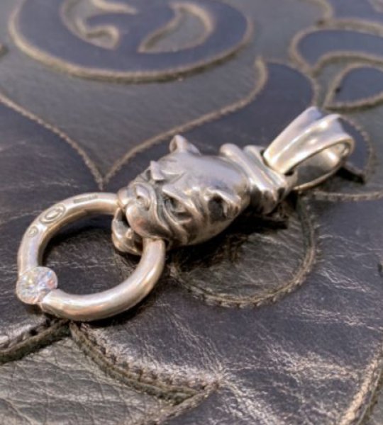 画像9: Long Neck Bulldog With ZAZA Floating 6.5mm 1Ct  Moissanite O-Ring Pendant (9)