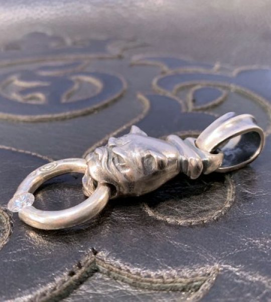 画像7: Long Neck Bulldog With ZAZA Floating 6.5mm 1Ct  Moissanite O-Ring Pendant (7)