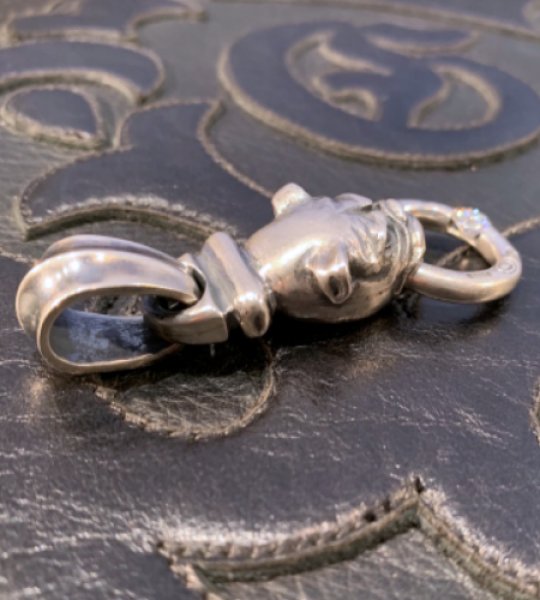 画像5: Long Neck Bulldog With ZAZA Floating 6.5mm 1Ct  Moissanite O-Ring Pendant (5)