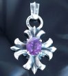 画像1: 49ct.Purple Kunzite With Grooved Short Cross Pendant (1)