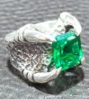 画像6: 8.09Ct Rectangle Green Emerald Predator Ring (6)