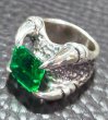 画像2: 8.09Ct Rectangle Green Emerald Predator Ring (2)