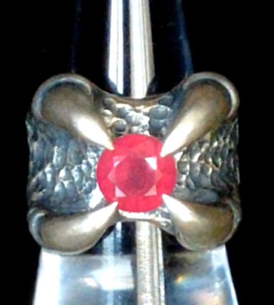 画像3: Ruby Medium Small Iron Predator Ring (3)
