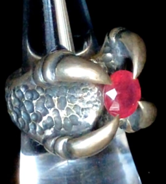 画像2: Ruby Medium Small Iron Predator Ring (2)