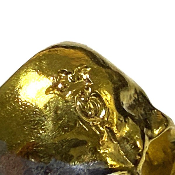 画像8: Pure Gold Wrap Medium Large Skull Ring With Jaw Platinum Finish (8)