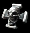 画像1: Skull On Square Hammer Cross Ring (1)