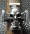 画像2: Skull On Square Hammer Cross Ring (2)