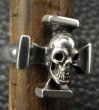 画像4: Quarter Skull On Square Hammer Cross Ring (4)