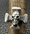 画像6: Quarter Skull On Square Hammer Cross Ring (6)