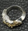 画像11: 18k Gold & Silver Horse Triangle Wire Bangle Ring Platinum Finish (11)