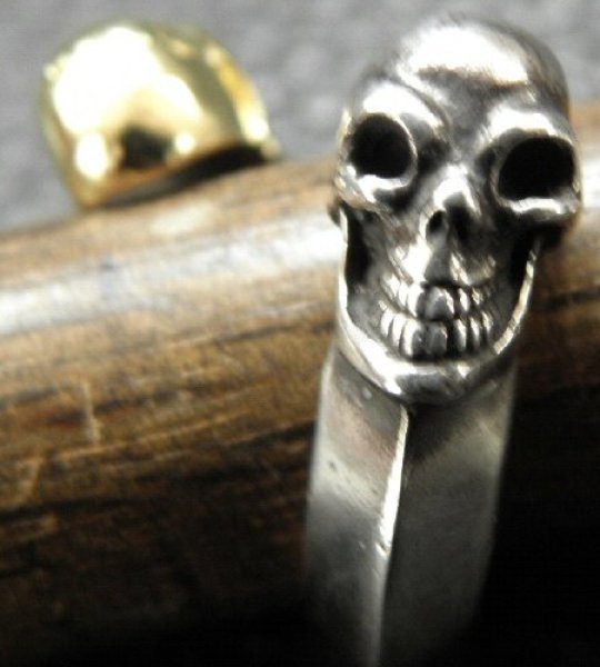 画像12: Gold & Silver Skull With Triangle Wire Ring (12)