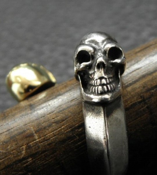 画像10: Gold & Silver Skull With Triangle Wire Ring (10)