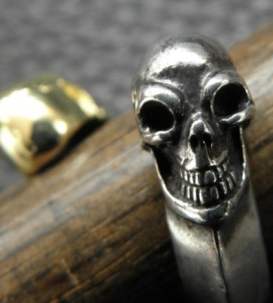 画像9: Gold & Silver Skull With Triangle Wire Ring (9)