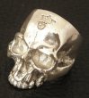 画像7: Large Skull Ring Without Jaw Platinum Finish (7)