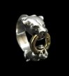 画像1: 18k Gold Ring With Quarter Panther Triangle Wire Bangle Ring (1)