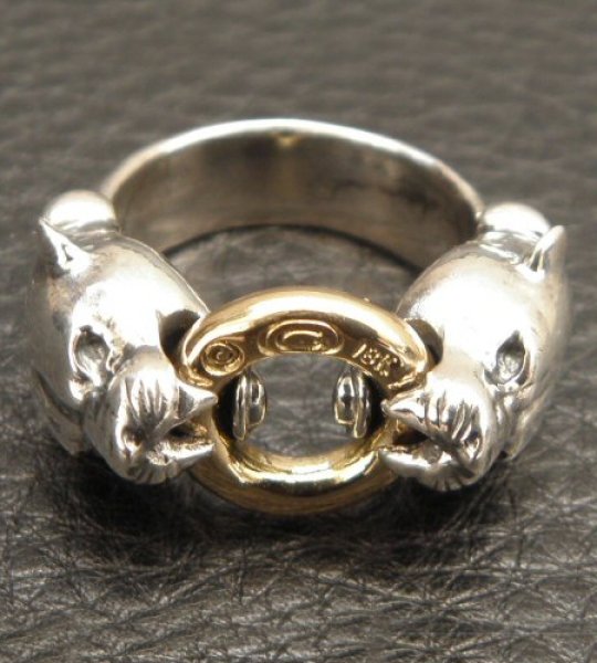 Gaborartory 18k Gold Ring With Quarter Panther Triangle Wire