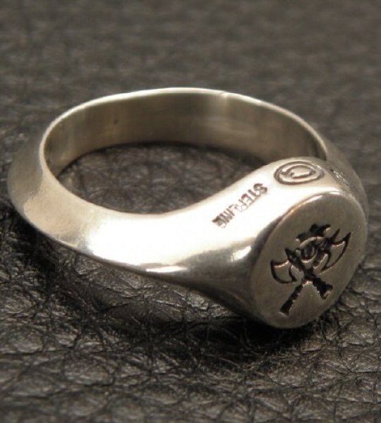 画像2: Battle-Ax Small Signet Triangle Wire Ring (2)