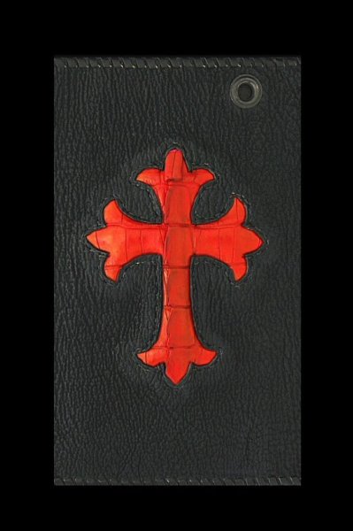 画像2: Crocodile Cross Inlay Shark Long Wallet (2)
