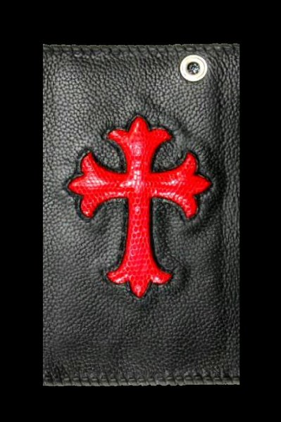 画像2: Lizard Cross Inlay Buffalo Long Wallet (2)